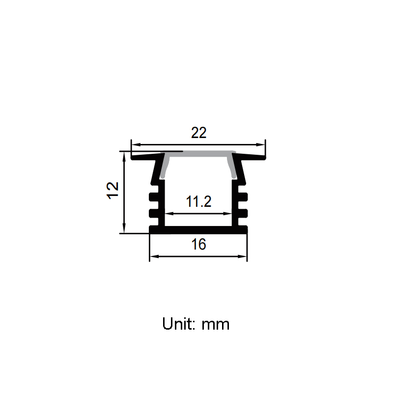 Recessed LED Strip Channel Aluminum Profile For 10mm Addressable LED Strips Recessed LED Strip Channel Aluminum Profile For 10mm Addressable LED Strips